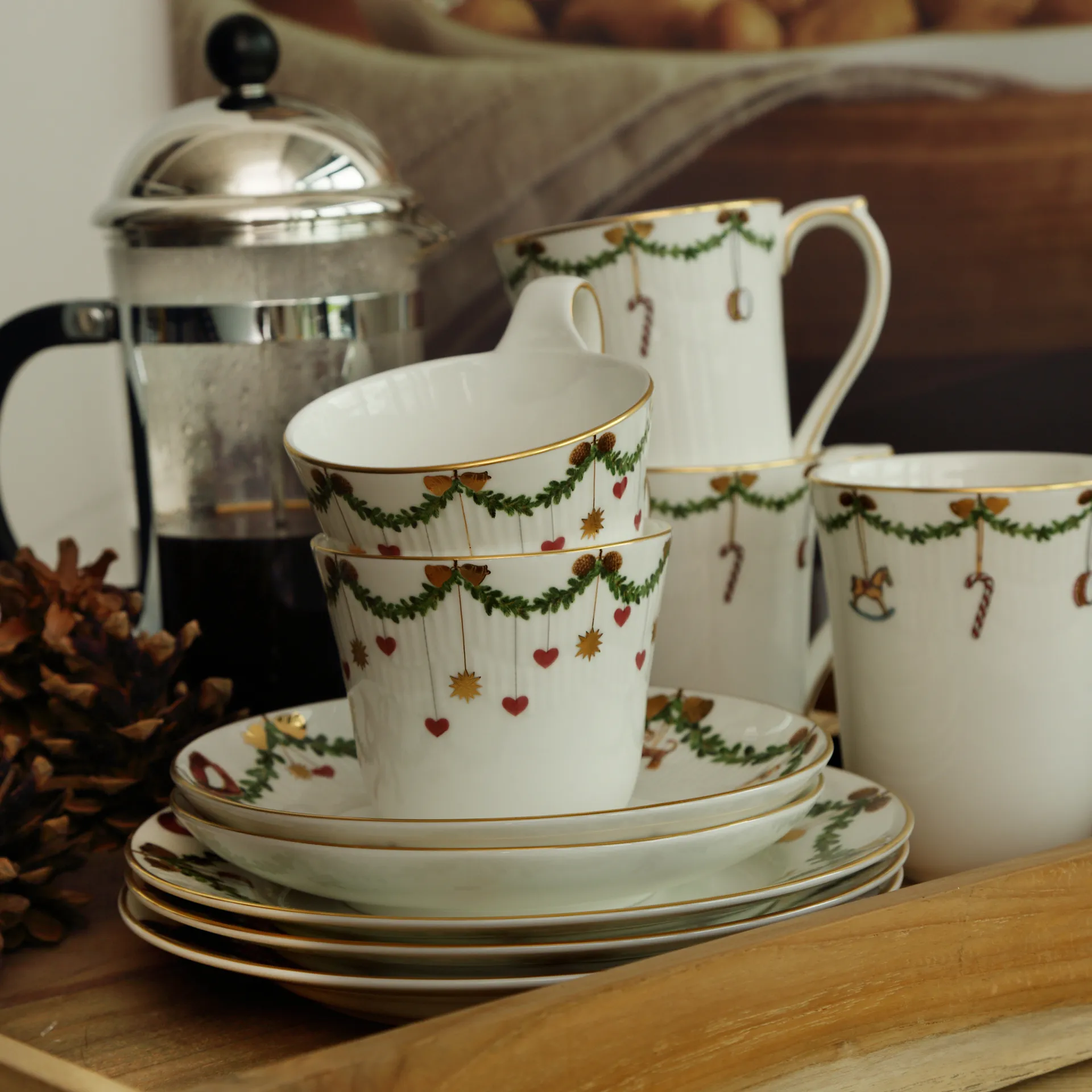 Star Fluted tallerken jul, Ø 19 cm Royal Copenhagen