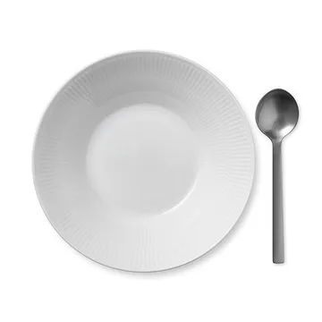 White Fluted dyp tallerken 2 - Diameter 24 cm - Royal Copenhagen