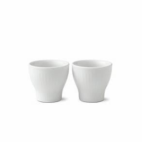 White Fluted eggeglass 2-pakn. - 5 cm - Royal Copenhagen