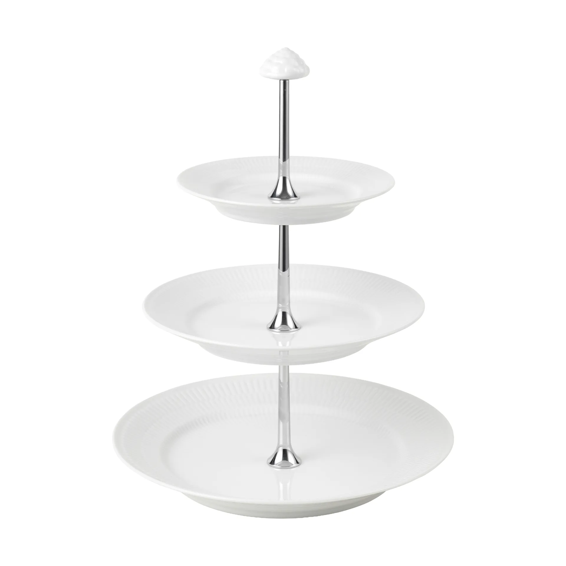 White Fluted fat med 3 etasjer, White Royal Copenhagen