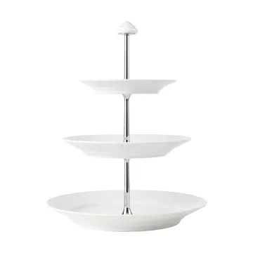White Fluted fat med 3 etasjer - White - Royal Copenhagen