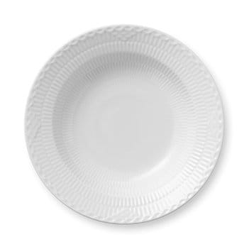 White Fluted Half Lace dyp tallerken - Ø 22 - Royal Copenhagen