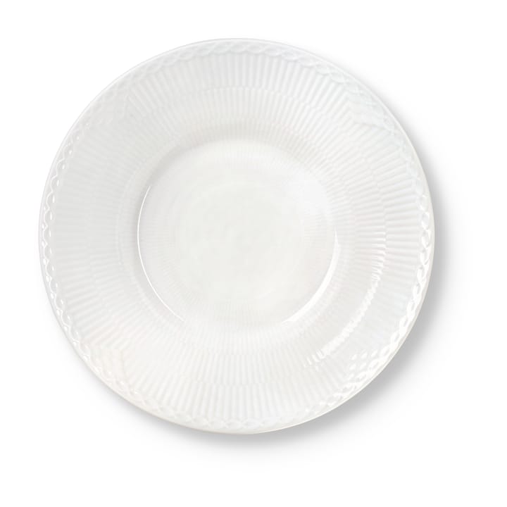 White Fluted Half Lace dyp tallerken - Ø 24 cm - Royal Copenhagen