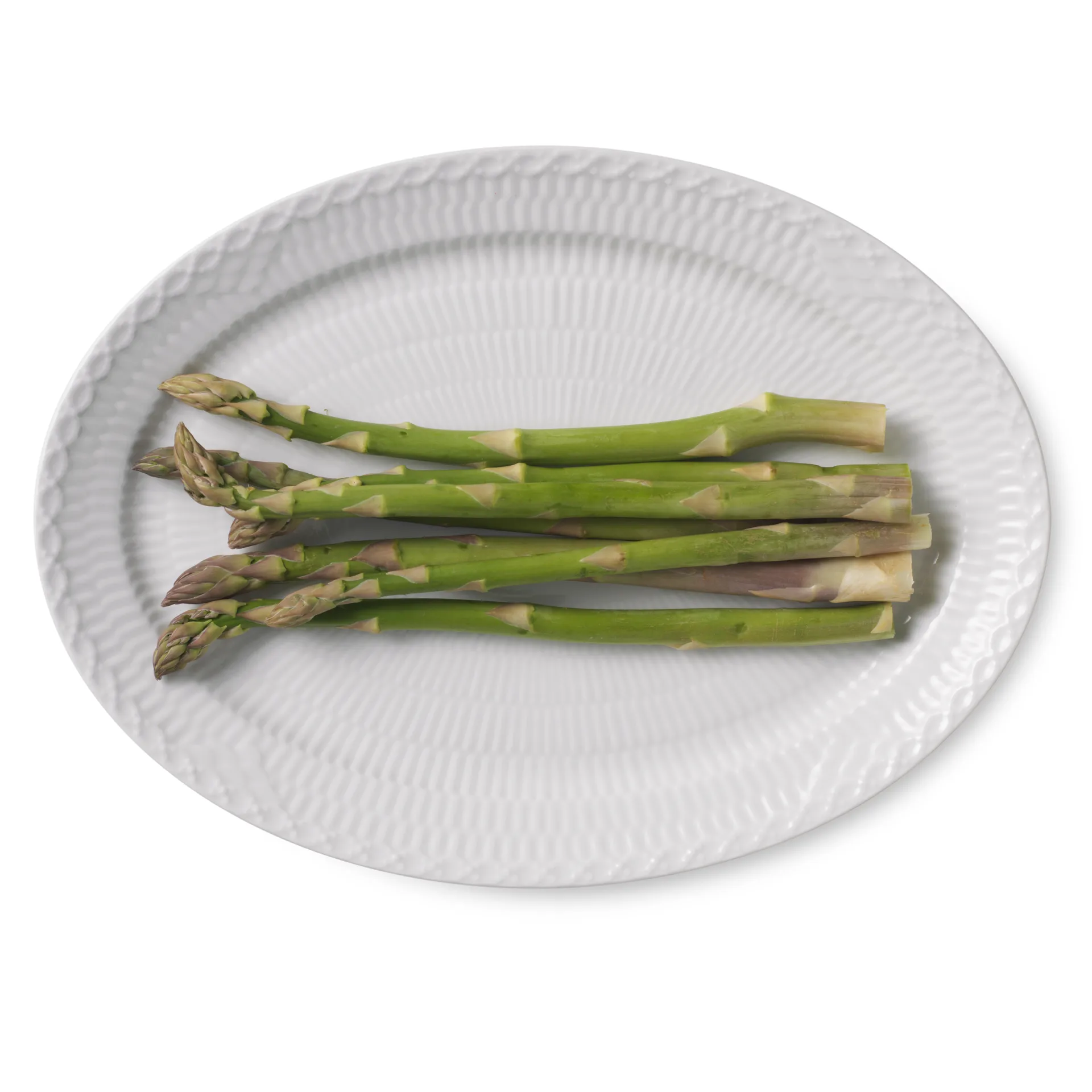 White Fluted Half Lace ovalt serveringsfat, 28 cm Royal Copenhagen