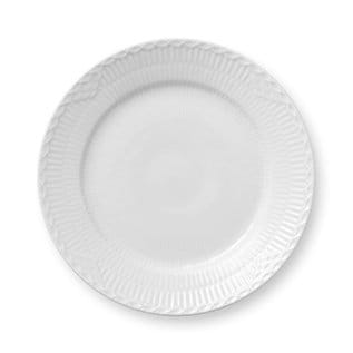White Fluted Half Lace tallerken - Ø 19 cm - Royal Copenhagen
