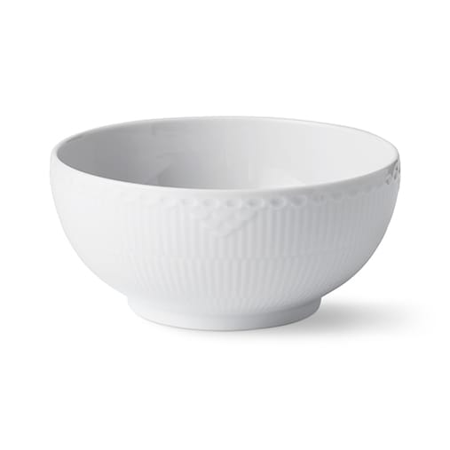 White Fluted halvblonde skål 18cm - Hvit - Royal Copenhagen