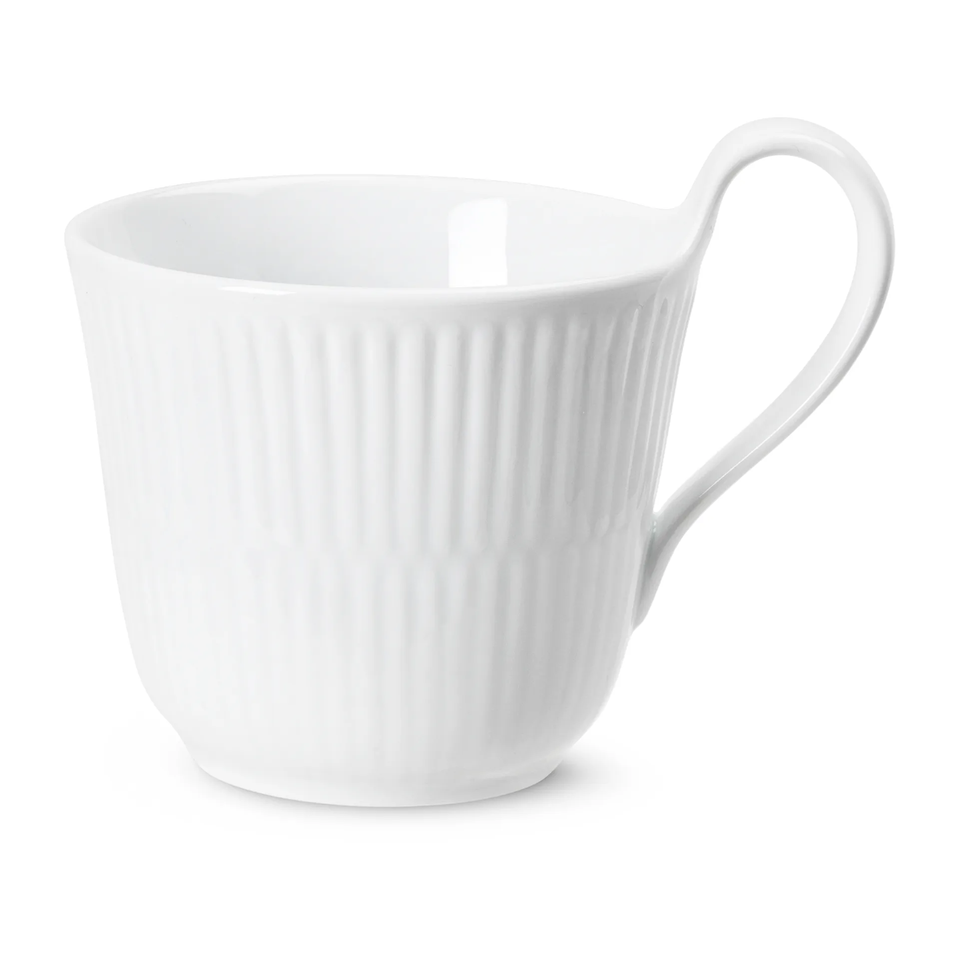 White Fluted kopp med høyt håndtak, 25 cl Royal Copenhagen