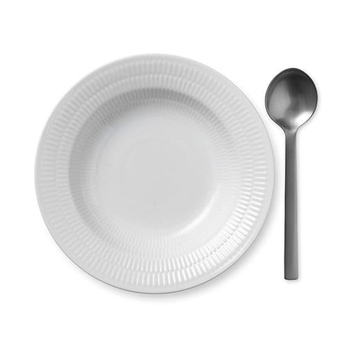 White Fluted latexplate med kant, Ø 21 cm Royal Copenhagen
