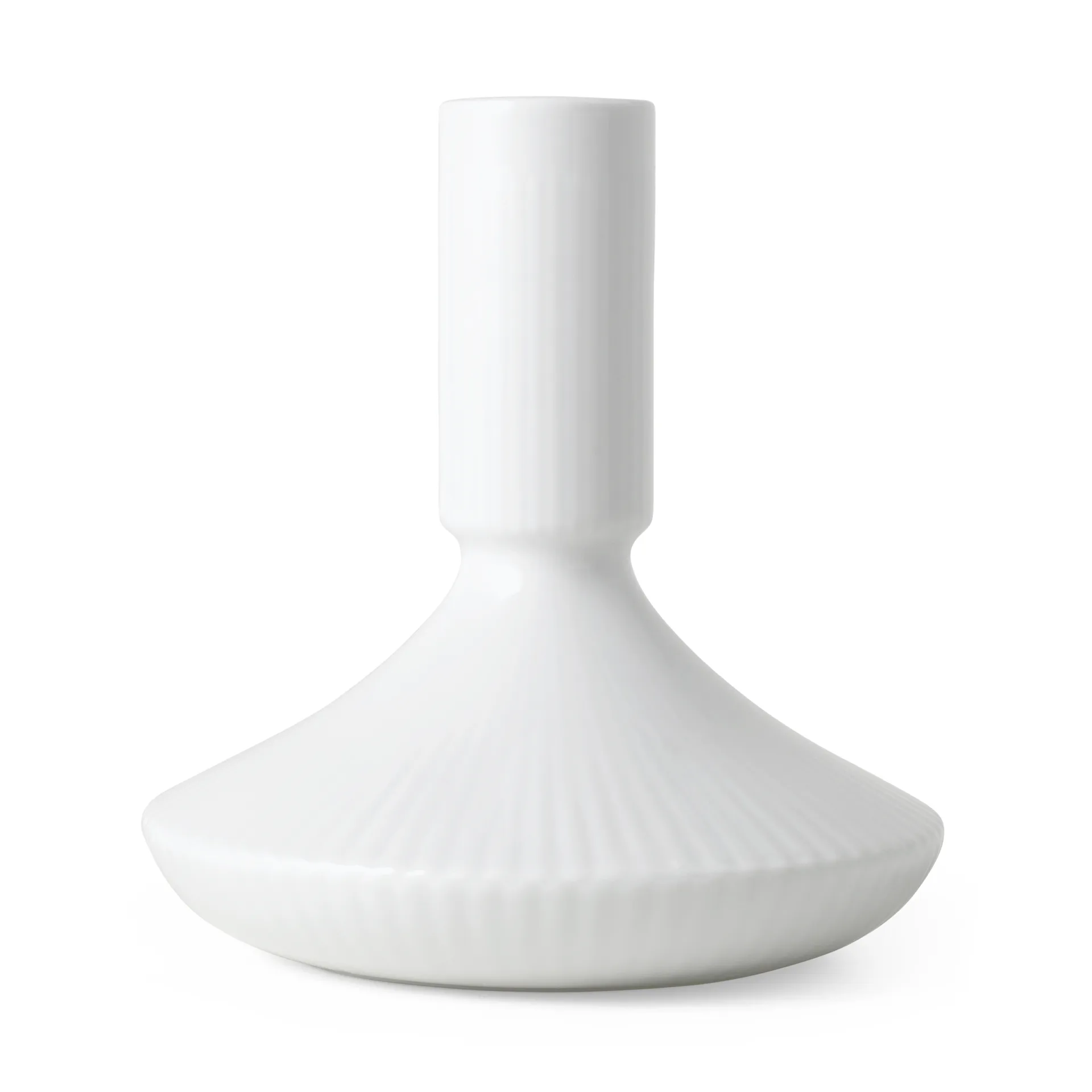 White Fluted lysestake 12 cm, Hvit Royal Copenhagen
