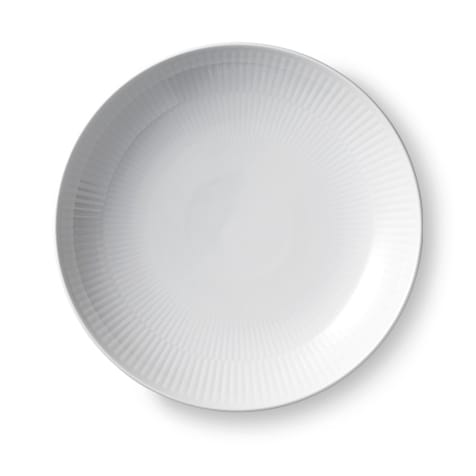 White Fluted modern tallerken - Ø 20 cm - Royal Copenhagen