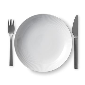 White Fluted modern tallerken - Ø 20 cm - Royal Copenhagen