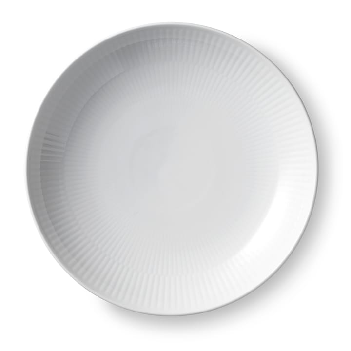 White Fluted modern tallerken - Ø 25 cm - Royal Copenhagen