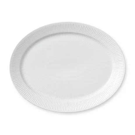 White Fluted ovalt fat, Diameter 33 cm Royal Copenhagen