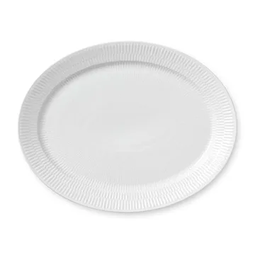 White Fluted ovalt fat - Diameter 33 cm - Royal Copenhagen
