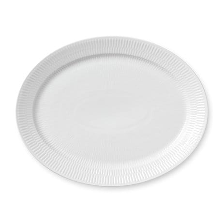 White Fluted ovalt fat, Diameter 33 cm Royal Copenhagen