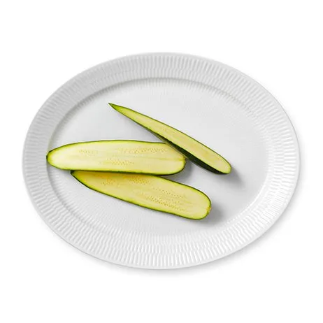 White Fluted ovalt fat, Diameter 33 cm Royal Copenhagen