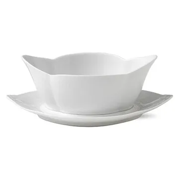 White Fluted sauseskål med skål - 55 cl - Royal Copenhagen