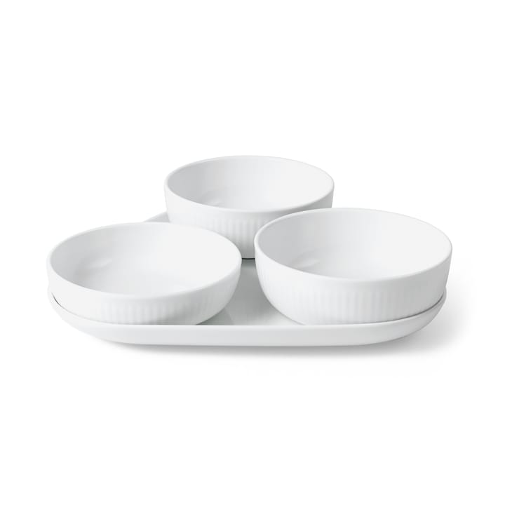 White Fluted serveringssett 4 deler - Hvit - Royal Copenhagen