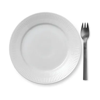 White Fluted tallerken, Diameter 19 cm Royal Copenhagen