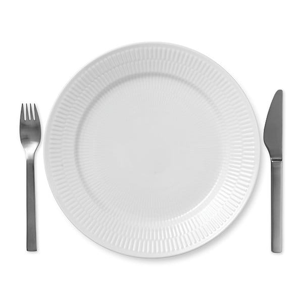 White Fluted tallerken, Diameter 27 cm Royal Copenhagen