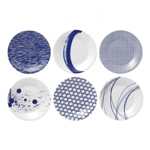 Royal Doulton Pacific tallerken blå 6 deler 23 cm