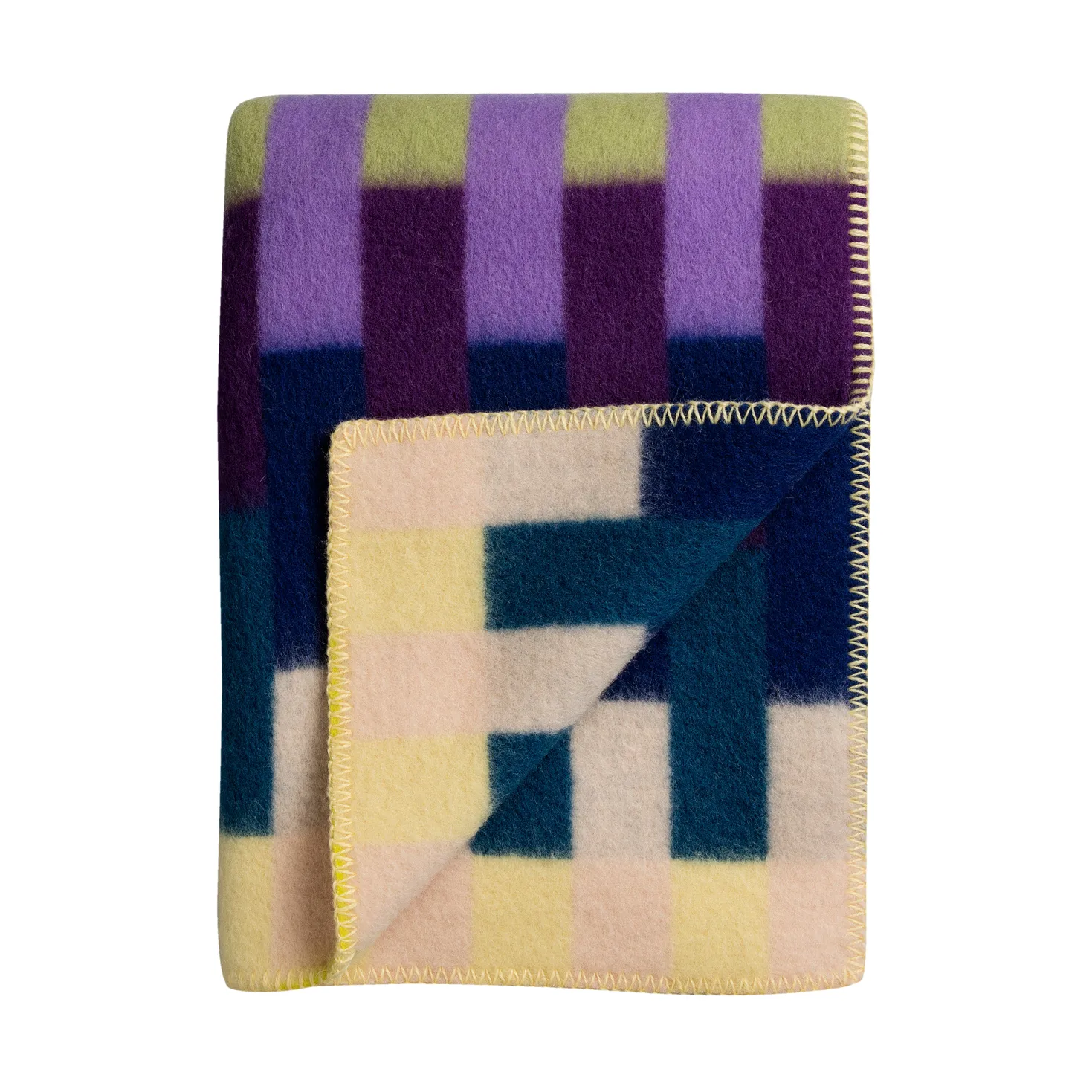 Åsmund bold teppe 135x200 cm, Yellow-blue Røros Tweed