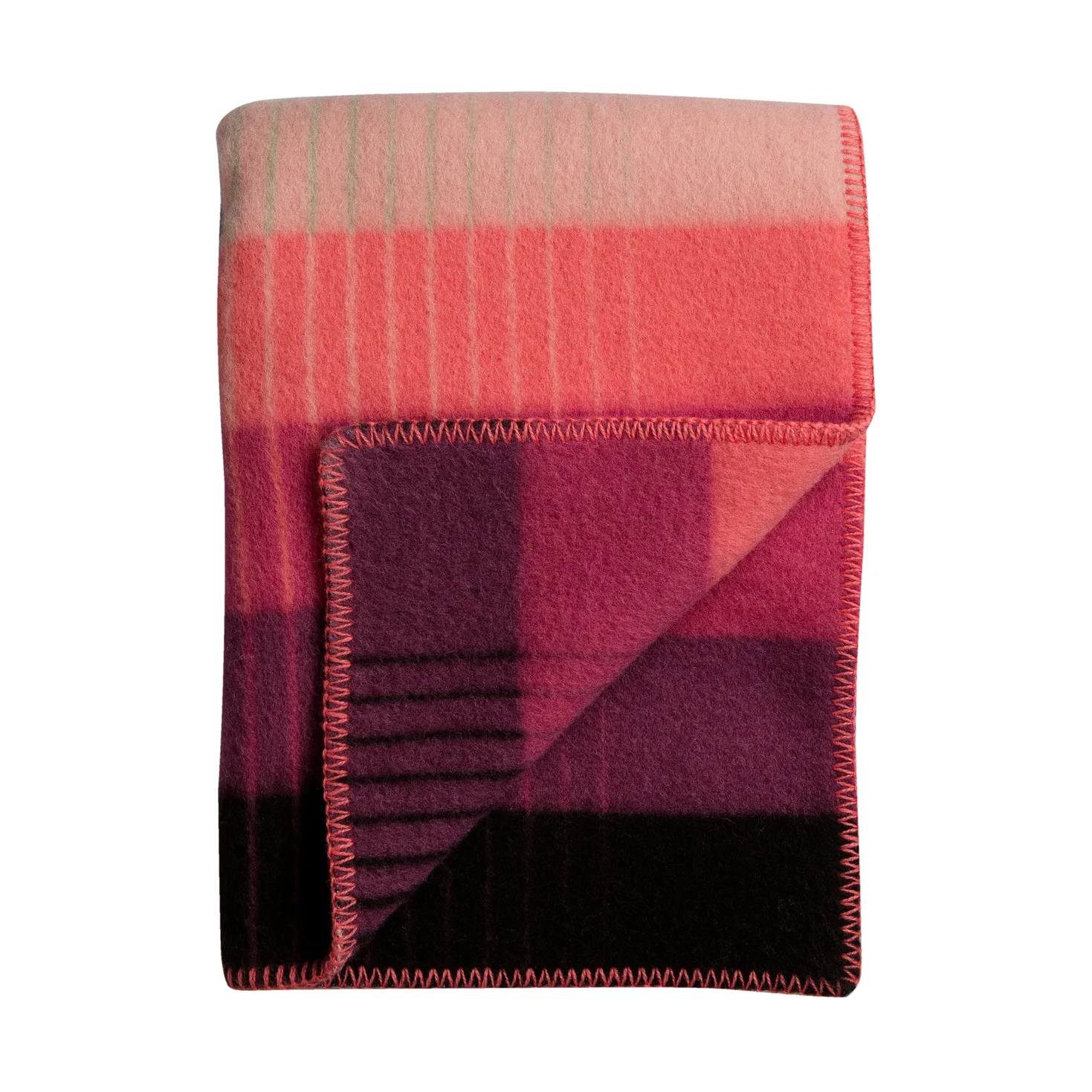 Åsmund gradient teppe 135x200 cm, Pink-green Røros Tweed