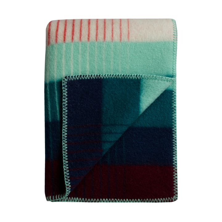Åsmund gradient teppe 135x200 cm, Red-turquoise Røros Tweed