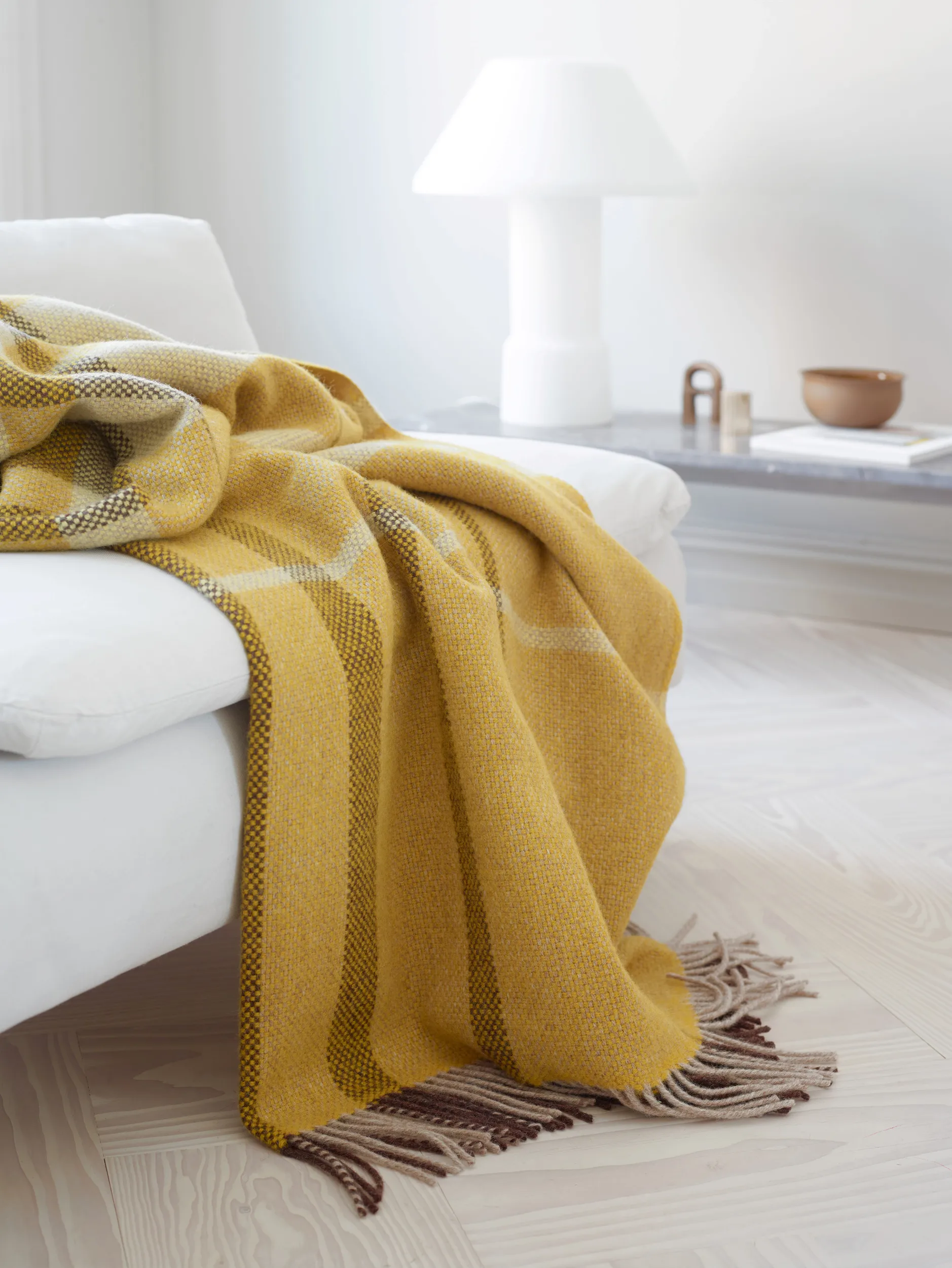 Filos pledd 145x220 cm, Yellow Røros Tweed