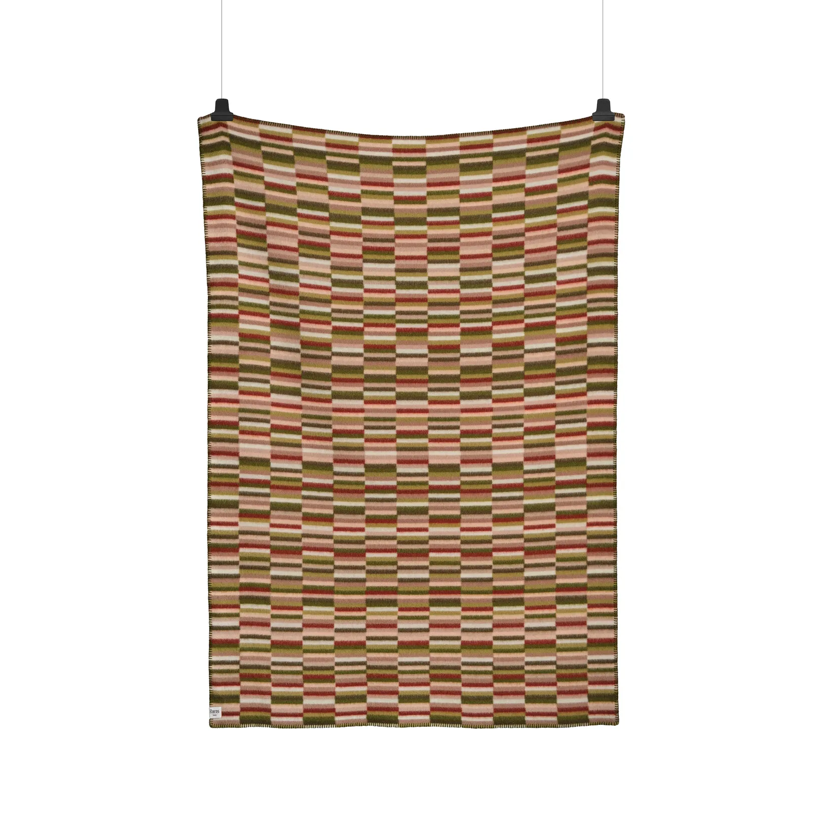 Ida teppe 135x200 cm, Olive burgundy Røros Tweed