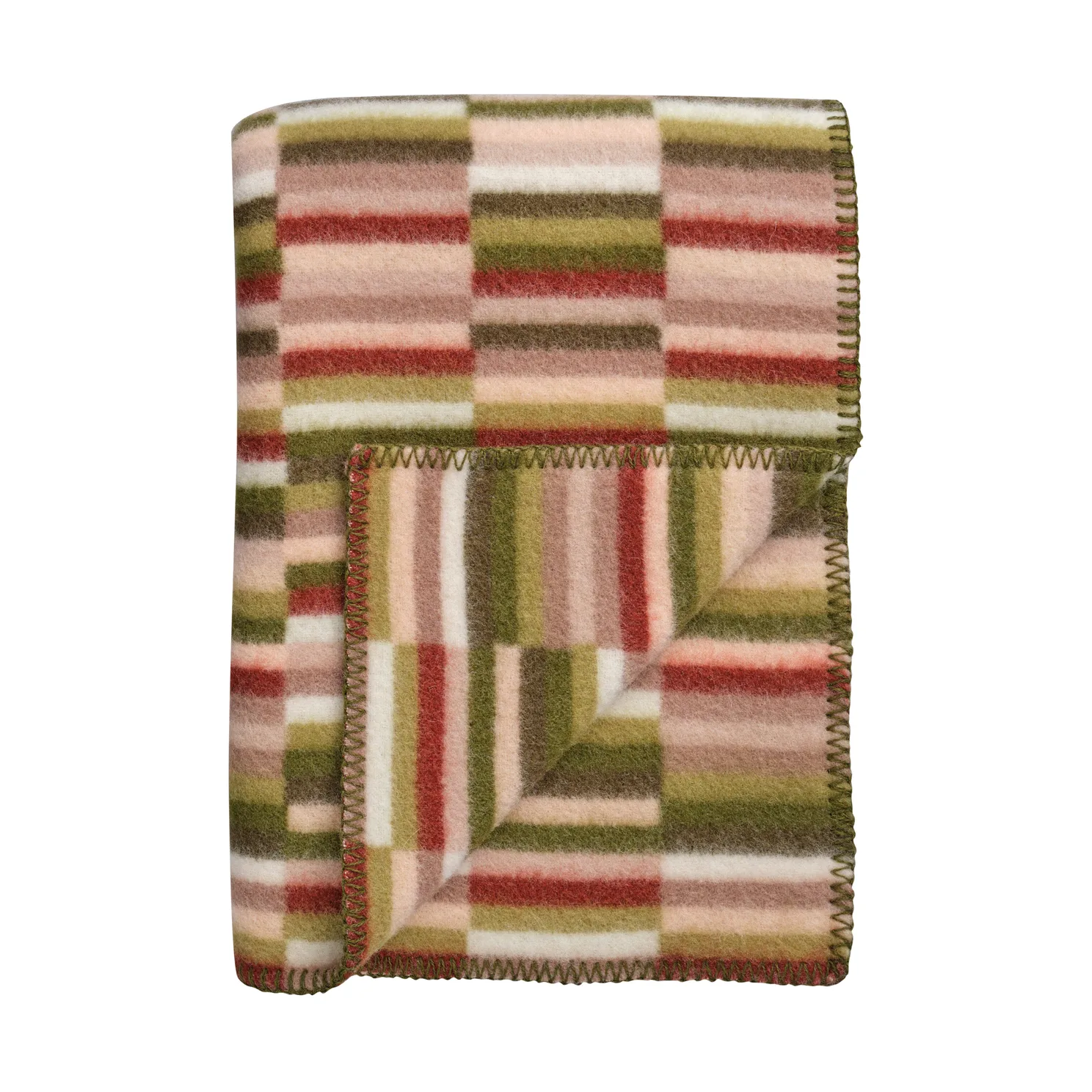 Ida teppe 135x200 cm, Olive burgundy Røros Tweed