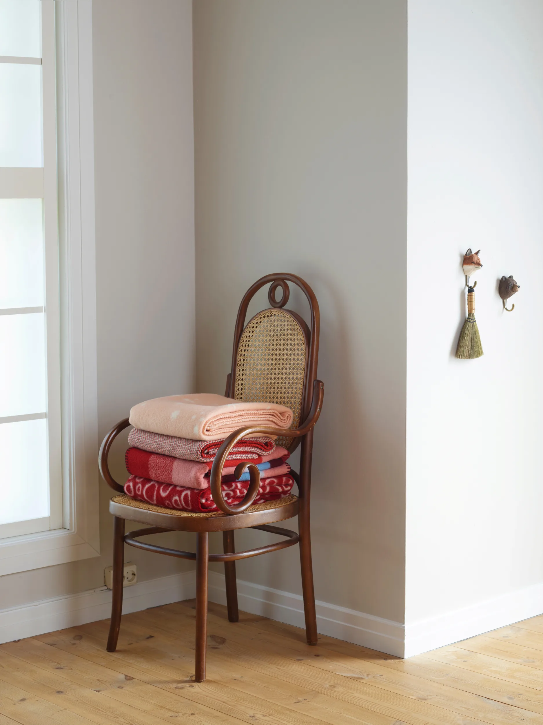 Una teppe 150x200 cm, Light red Røros Tweed