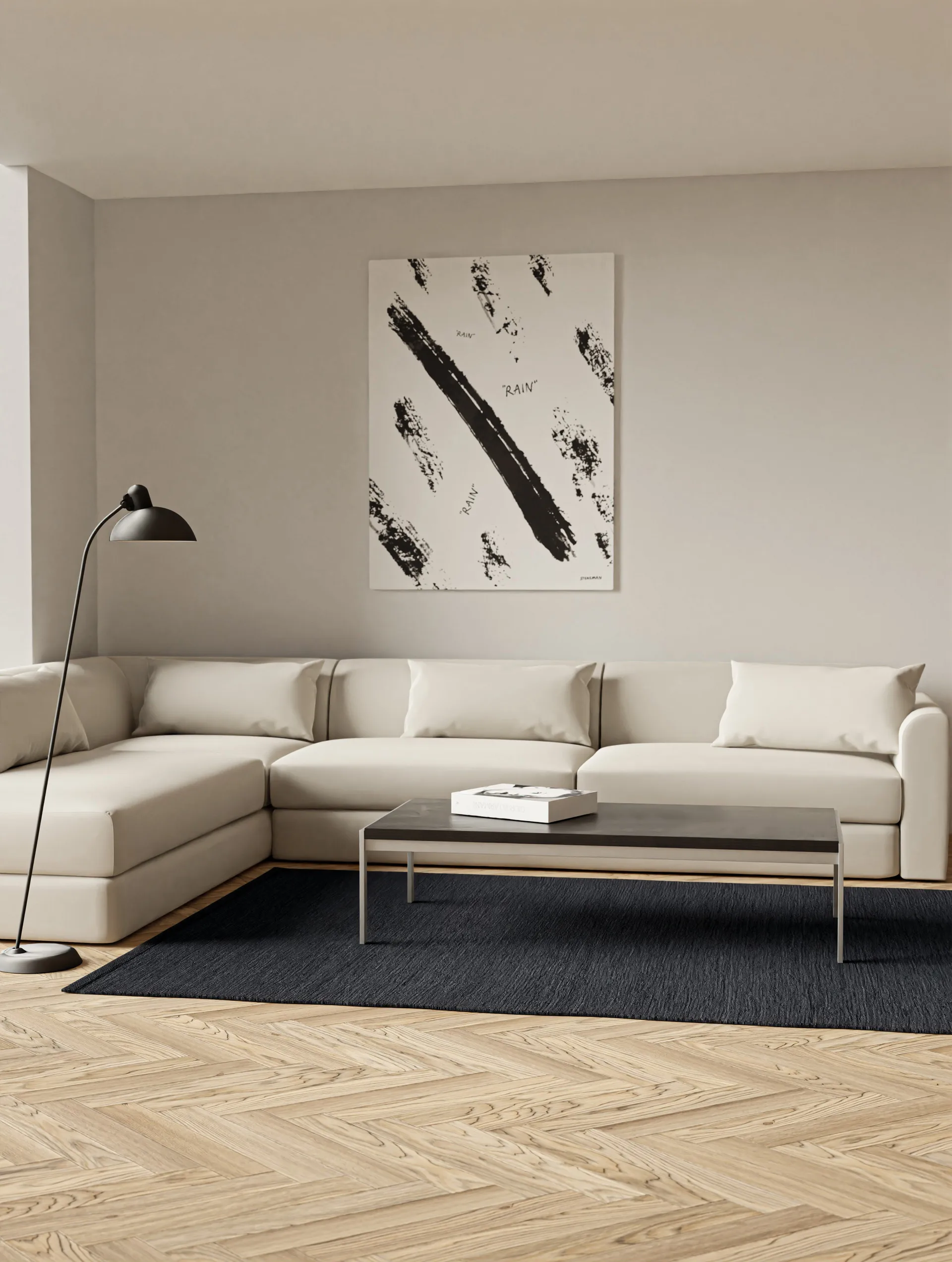 Cotton teppe 140 x 200 cm, Charcoal Rug Solid