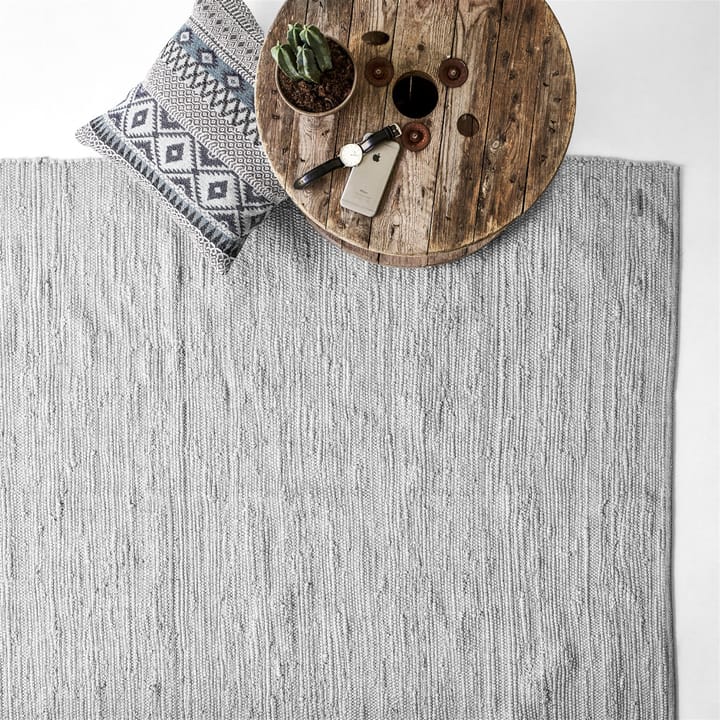 Cotton teppe 140 x 200 cm - light grey (lysegrå) - Rug Solid