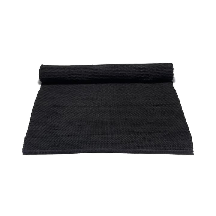 Cotton teppe 60 x 90 cm - black (svart) - Rug Solid