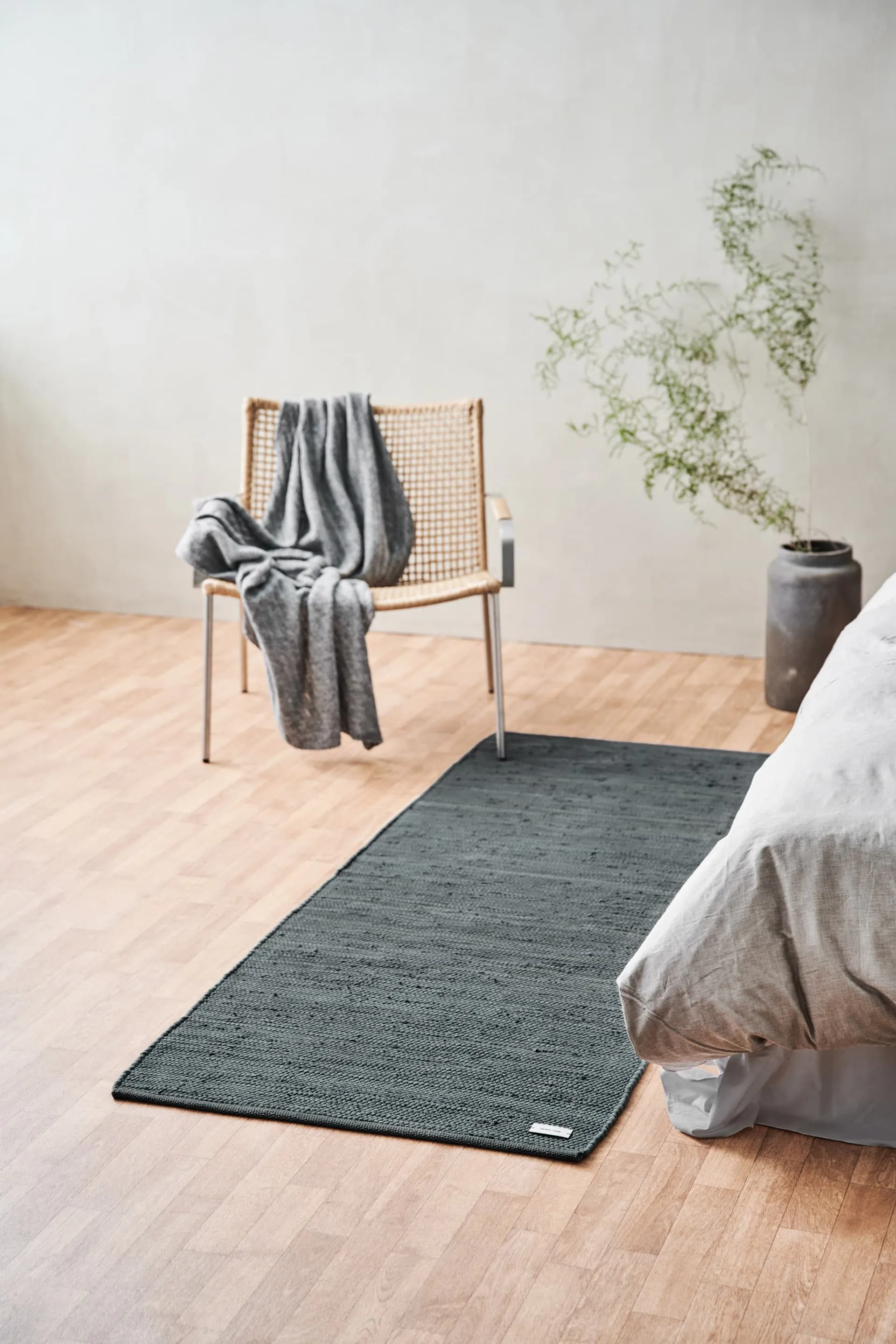 Cotton teppe 60 x 90 cm, Steel grey (grå) Rug Solid