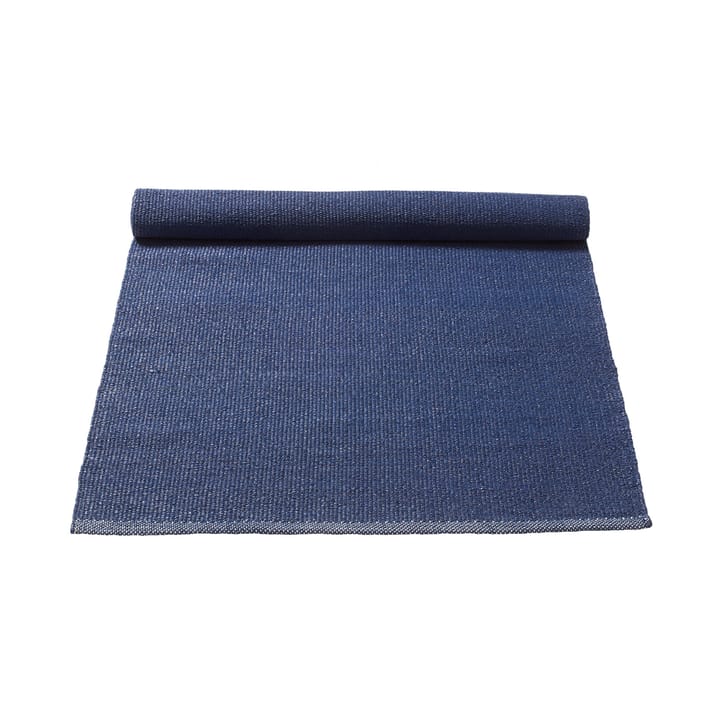 Cotton teppe 65 x 135 cm - deep ocean blue (blå) - Rug Solid