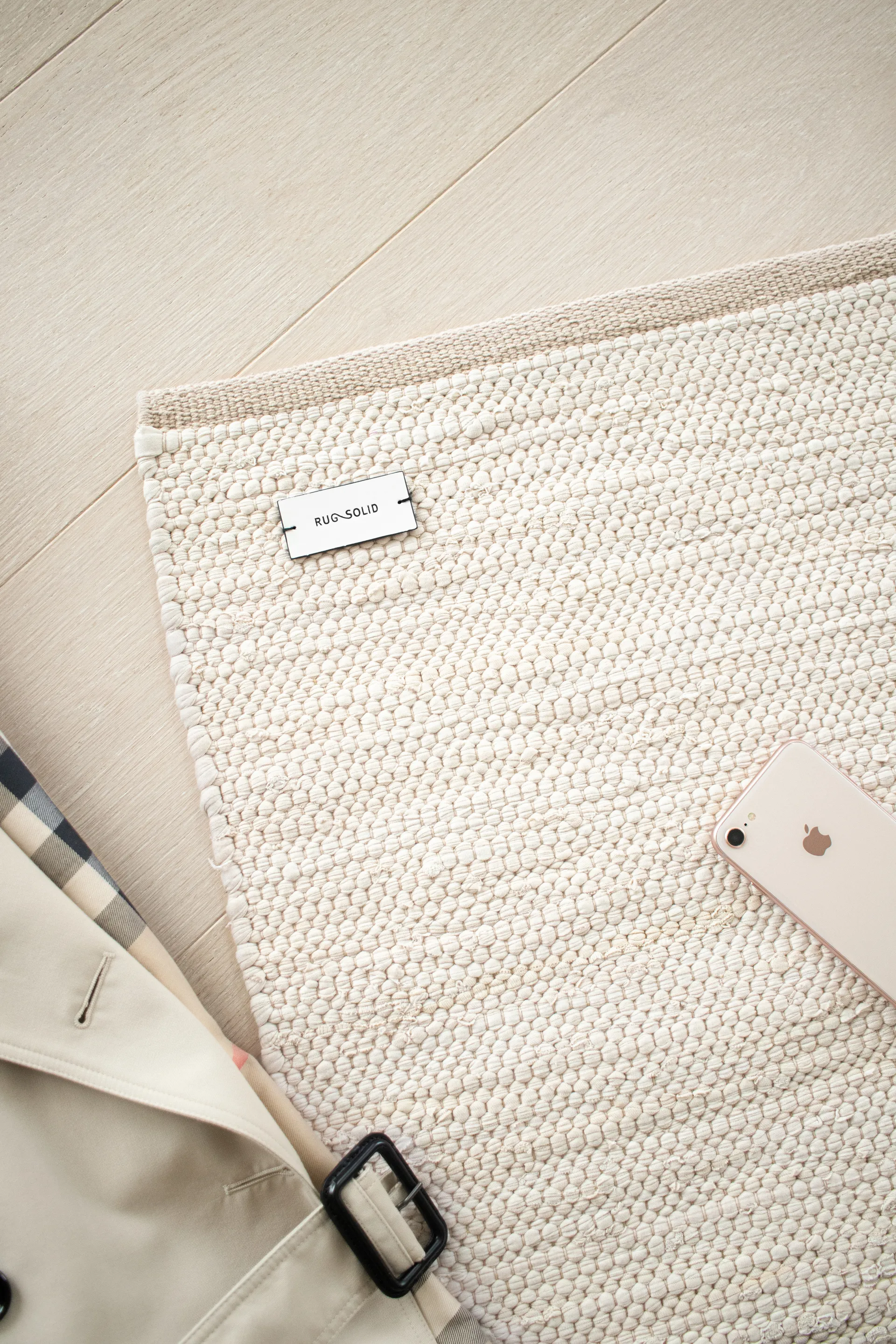 Cotton teppe 65 x 135 cm, desert white (hvit) Rug Solid