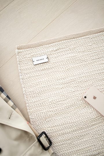 Cotton teppe 65 x 135 cm - desert white (hvit) - Rug Solid