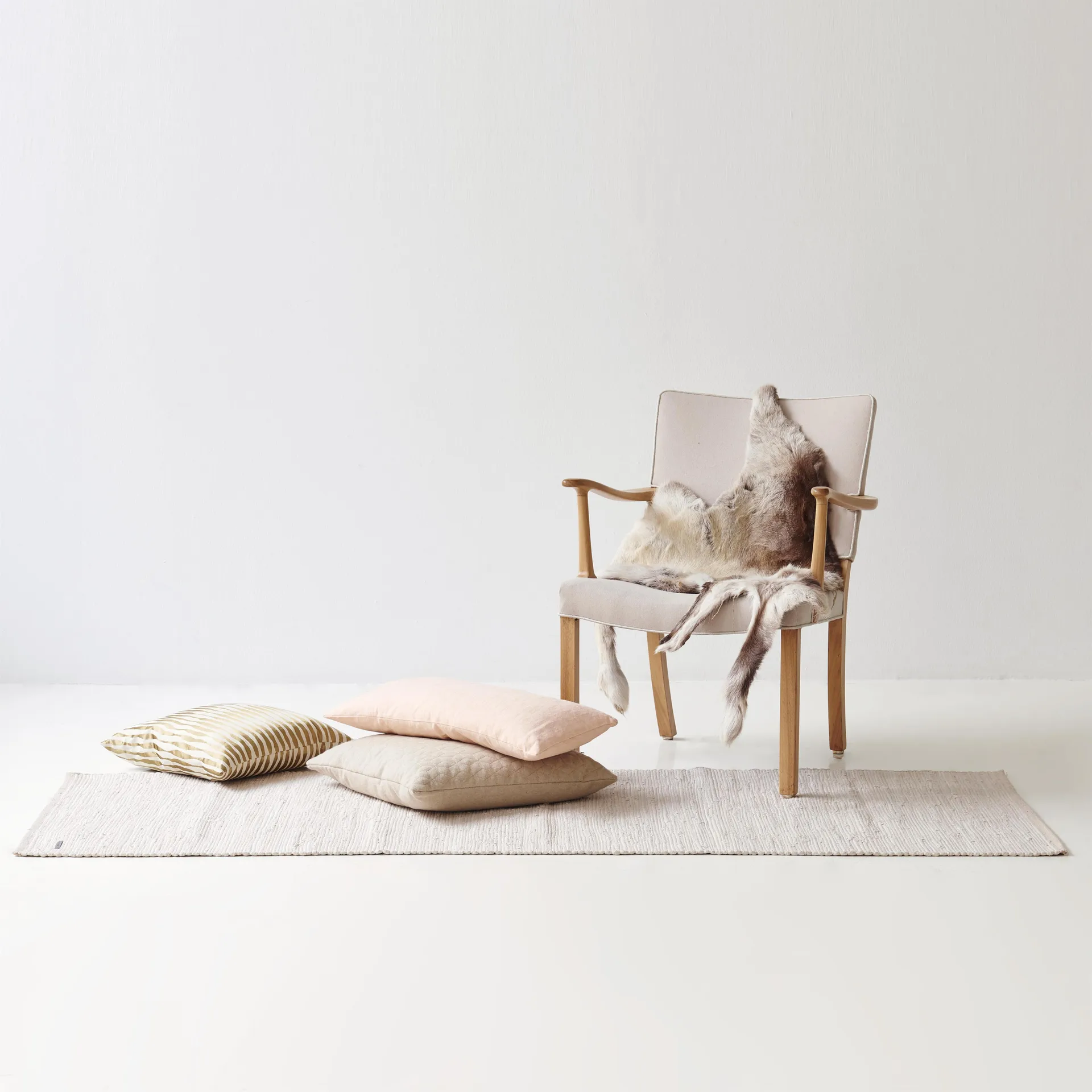 Cotton teppe 65 x 135 cm, desert white (hvit) Rug Solid