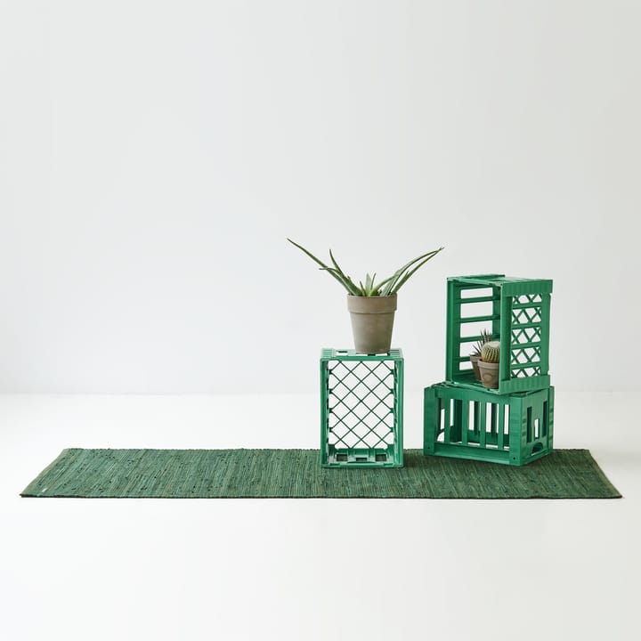 Cotton teppe 65 x 135 cm - guilty green (grønn) - Rug Solid