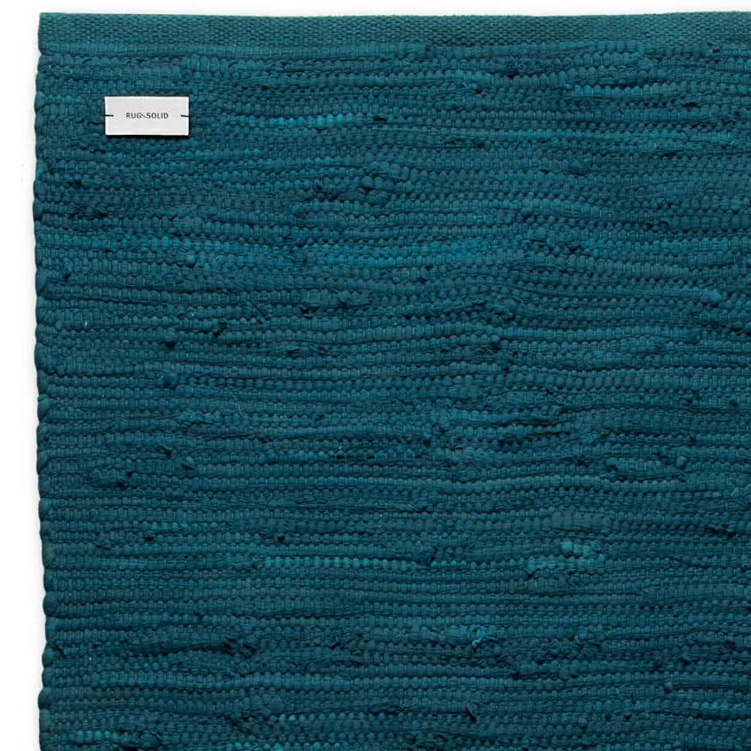 Cotton teppe 75 x 200 cm, Petroleum (petrolblå) Rug Solid