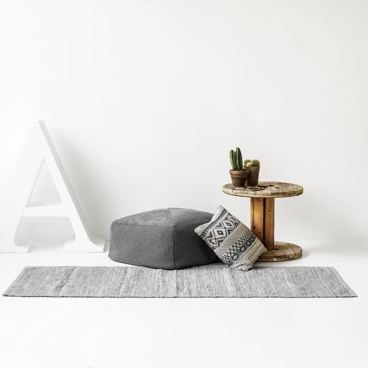 Cotton teppe 75 x 300 cm, light grey (lysegrå) Rug Solid