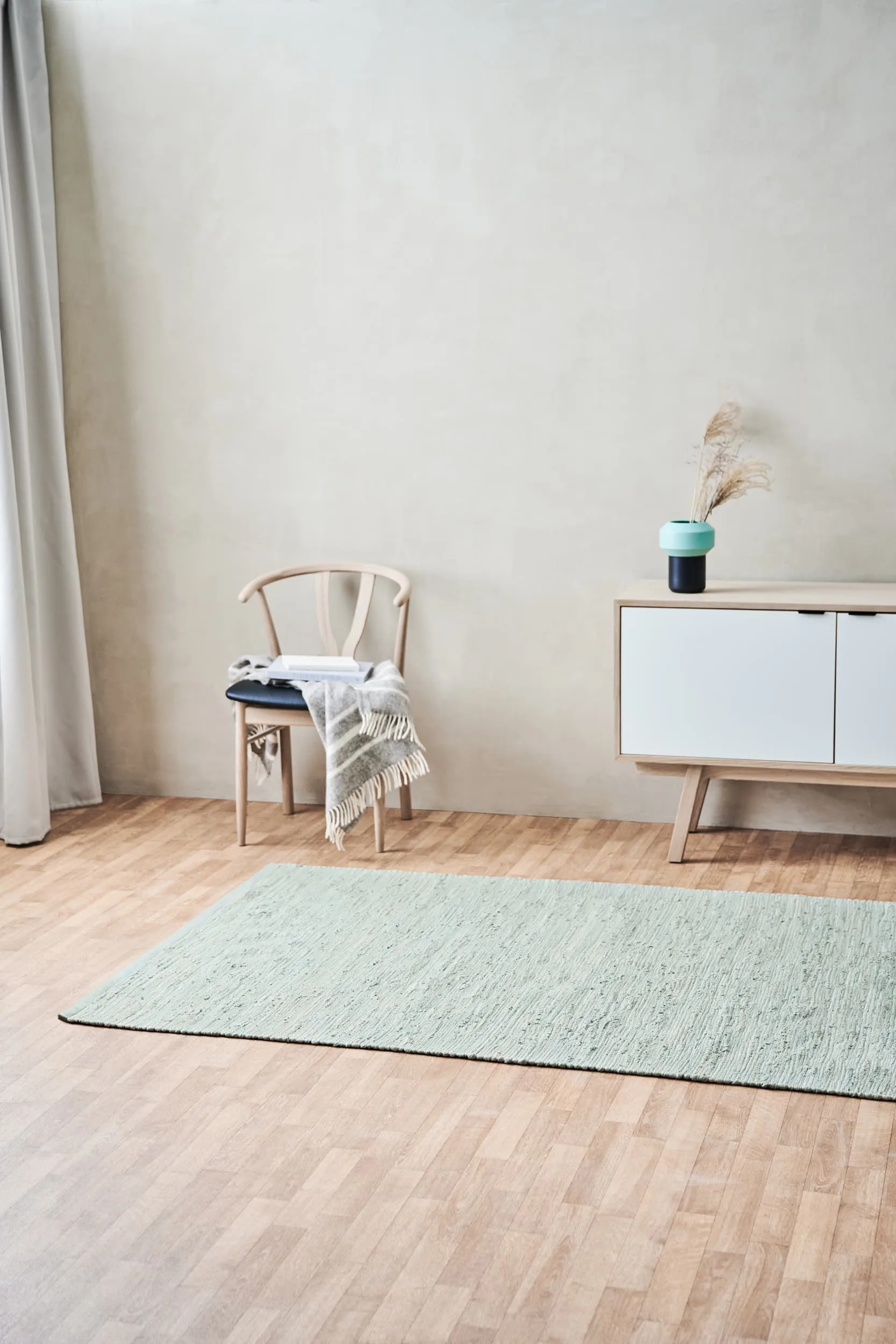 Cotton teppe 75 x 300 cm, Mint Rug Solid