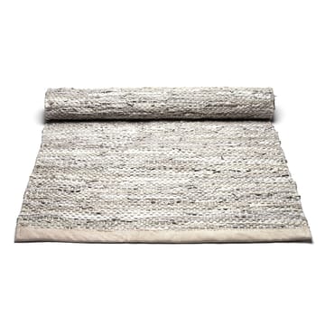 Leather gulvteppe 140x200 cm - beige - Rug Solid
