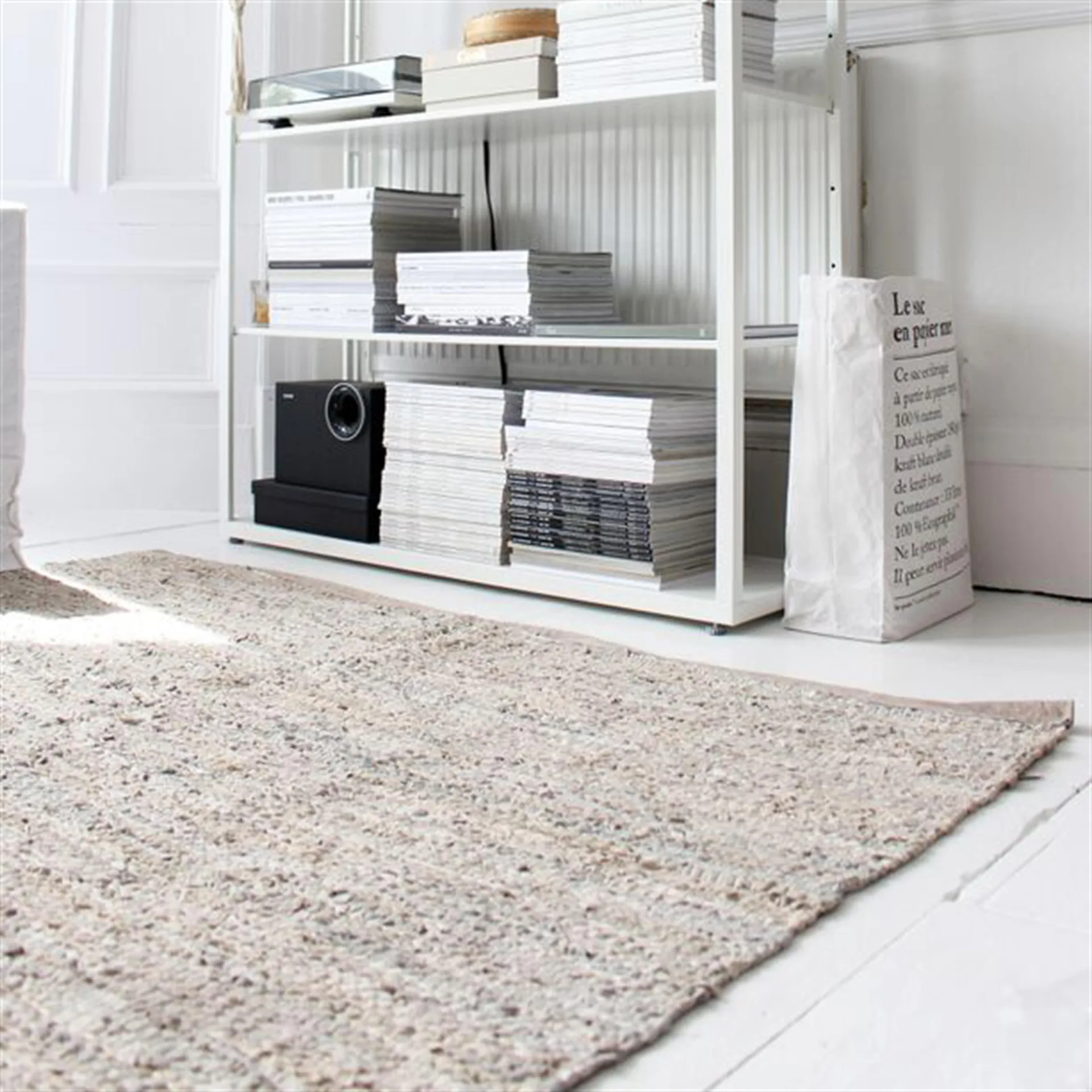 Leather gulvteppe 140x200 cm, beige Rug Solid
