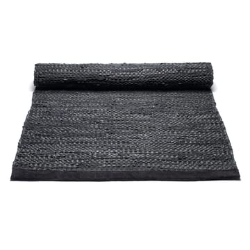 Leather gulvteppe 140x200 cm - black (svart) - Rug Solid