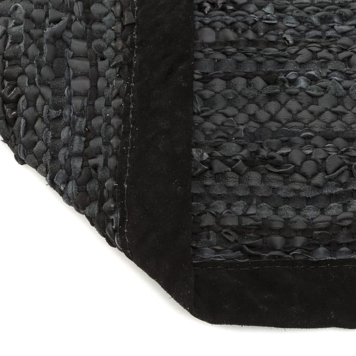 Leather gulvteppe 140x200 cm - black (svart) - Rug Solid