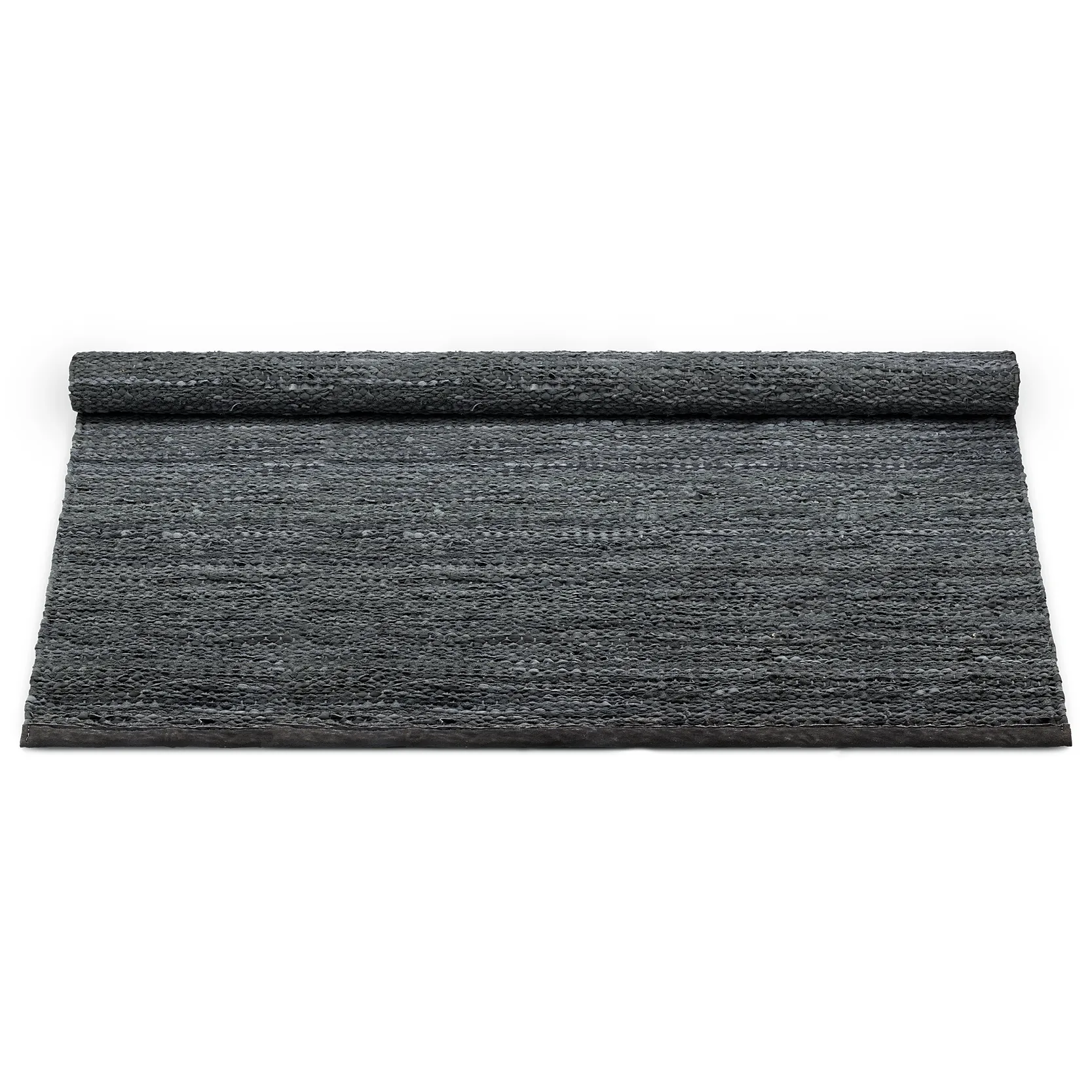 Leather gulvteppe 140x200 cm, dark grey (mørkegrå) Rug Solid