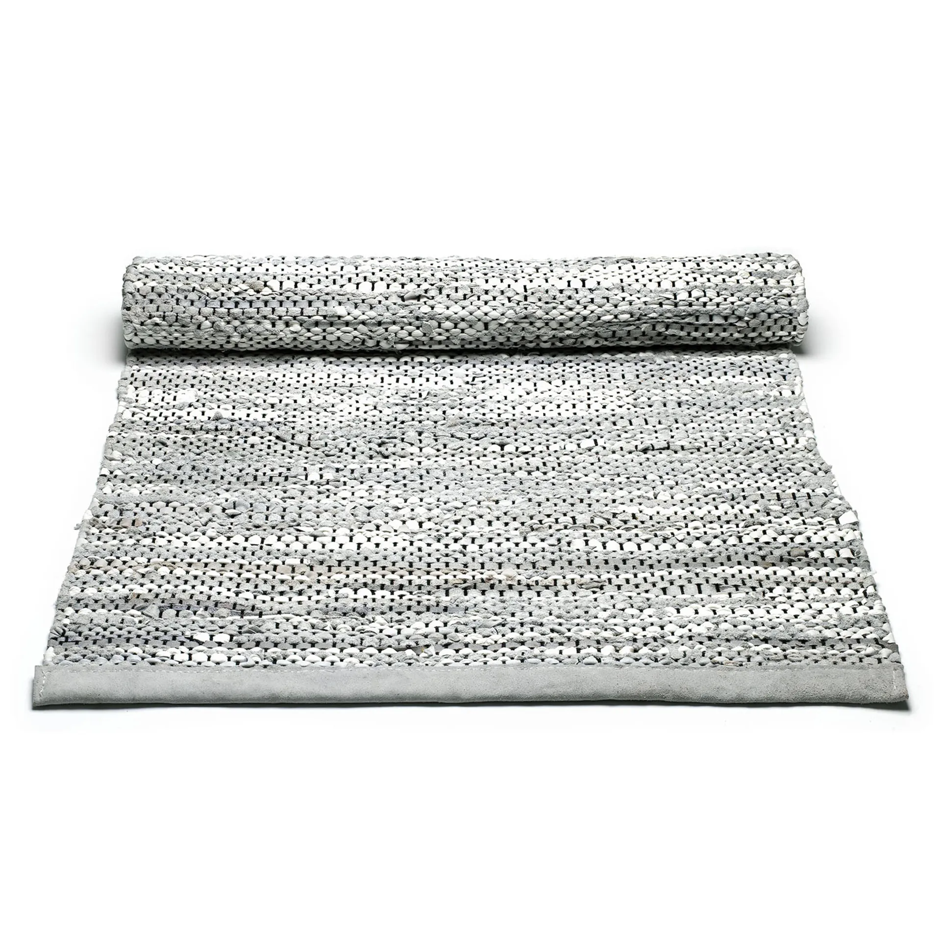 Leather gulvteppe 170x240 cm, light grey (lysegrå) Rug Solid